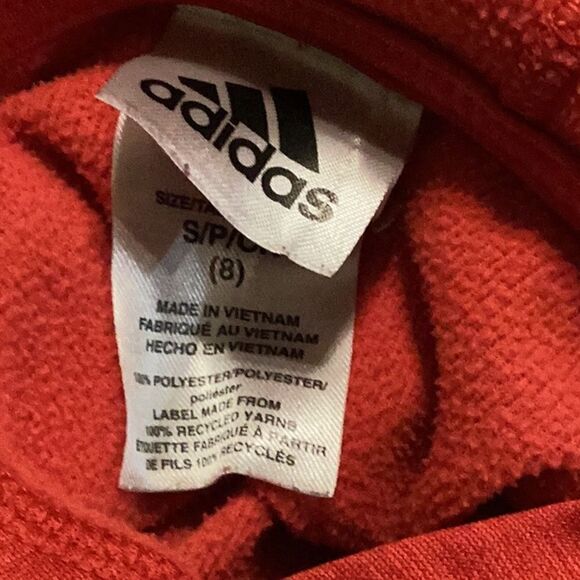 Adidas Red Hoodie Sz 8 Small - Picture 5 of 6